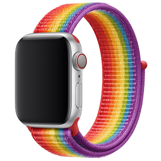 Nylonový řemínek pro Apple Watch 42/44/45/49 - Duhová - -