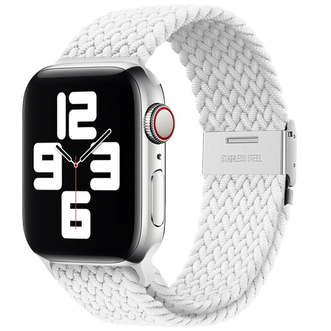 Pletený řemínek pro Apple Watch 42/44/45/49mm - Bílo-šedý - -