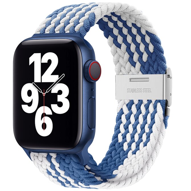 Pletený řemínek pro Apple Watch 38/40/41mm - Modro-bílý - -