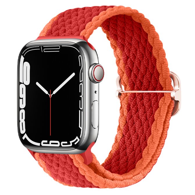 Pletený řemínek se sponou pro Apple Watch 38/40/41mm - Červeno-oranžový - -