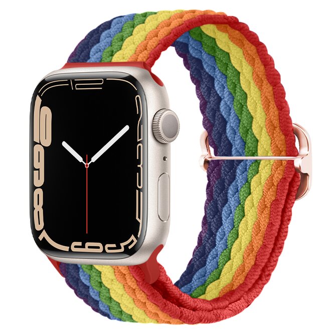 Pletený řemínek se sponou pro Apple Watch 38/40/41mm - Duhový - -