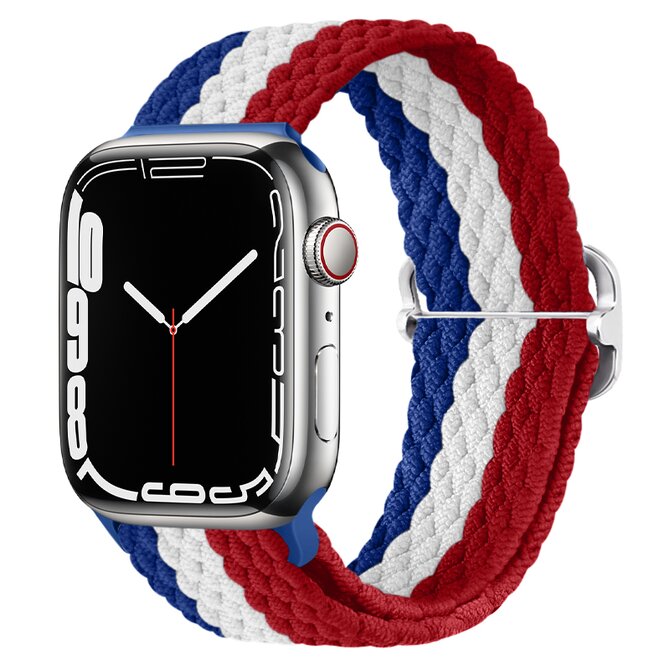 Pletený řemínek se sponou pro Apple Watch 38/40/41mm - Modro-bílo-červený - -