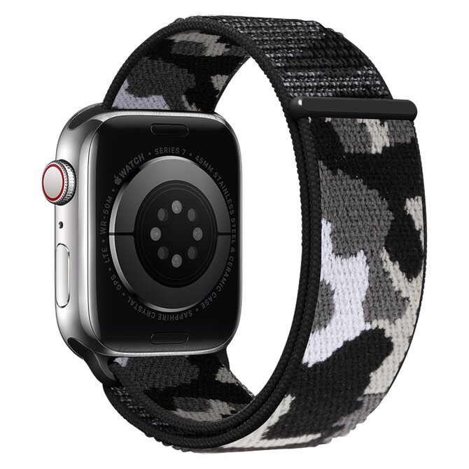 Nylonový řemínek kamufláž pro Apple Watch 38/40/41mm - Černá kamufláž - -