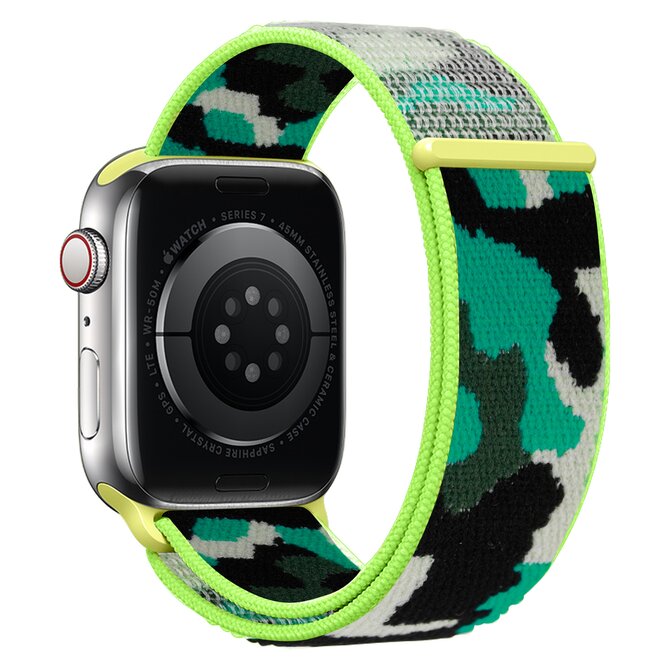 Nylonový řemínek kamufláž pro Apple Watch 38/40/41mm - Světle-zelená kamufláž - -