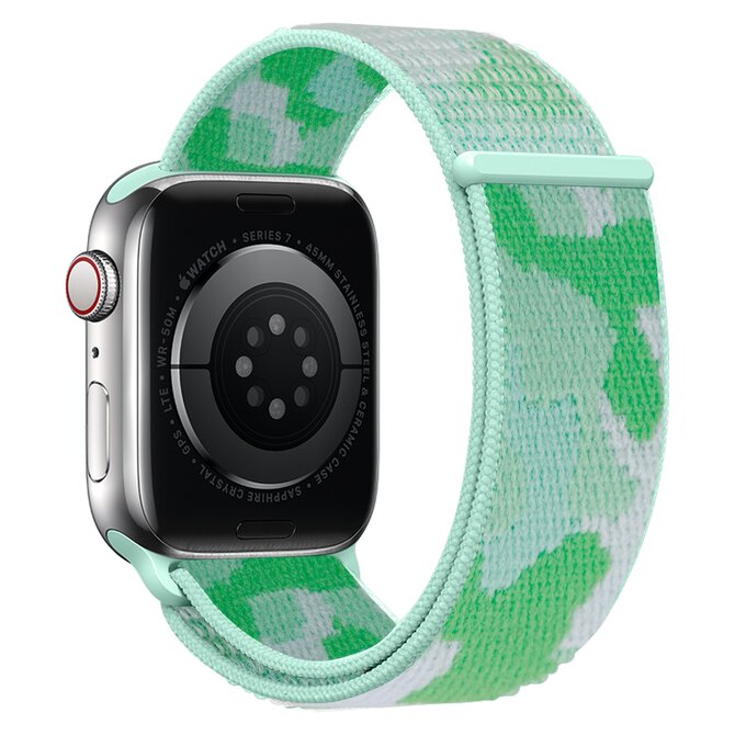 Nylonový řemínek kamufláž pro Apple Watch 38/40/41mm - Zelená Kamufláž - -