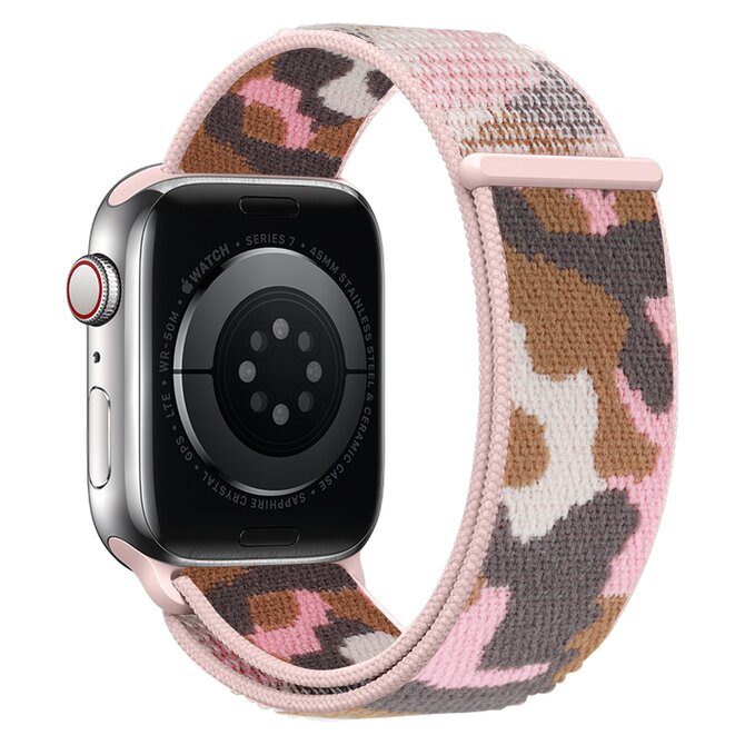 Nylonový řemínek kamufláž pro Apple Watch 38/40/41mm - Růžová Kamufláž - -