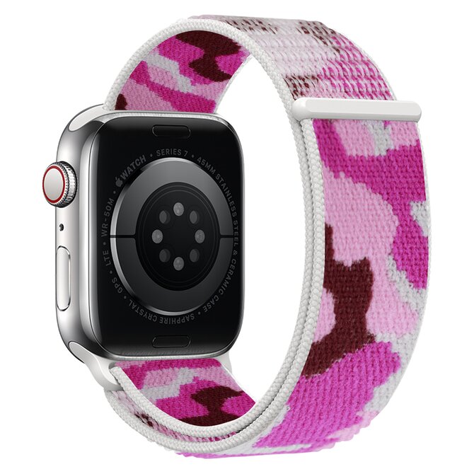 Nylonový řemínek kamufláž pro Apple Watch 38/40/41mm - Fialová kamufláž - -