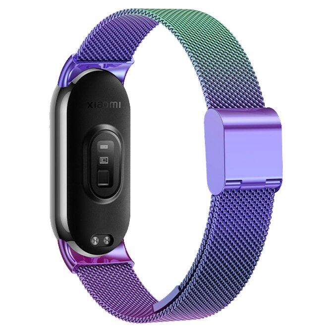 Milánský tah celokovový náhradní náramek Mi band 8 - Duhová -