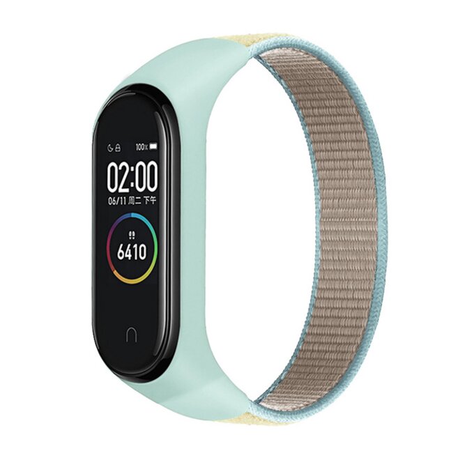 Náhradní náramek Mi band 3/4/5/6/7 SportNylon - Tyrkysovo-Šedo-Žlutá -