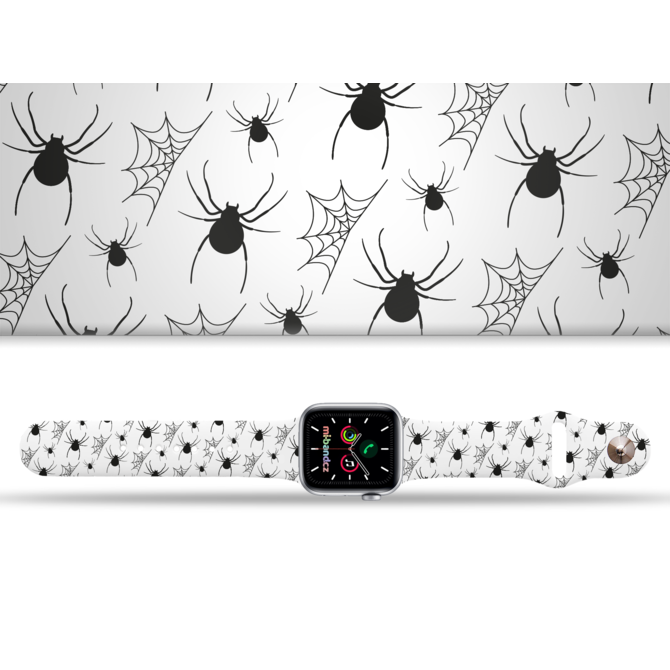 Apple watch řemínek Pavouk s pavučinou - 38/40/41mm, barva pásku bílá