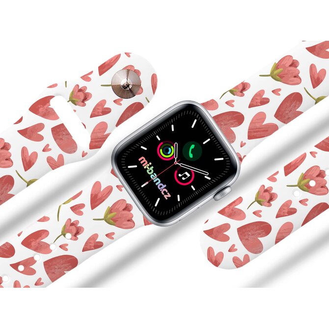 Apple watch řemínek Valentýnský - 38/40/41mm, barva pásku bílá