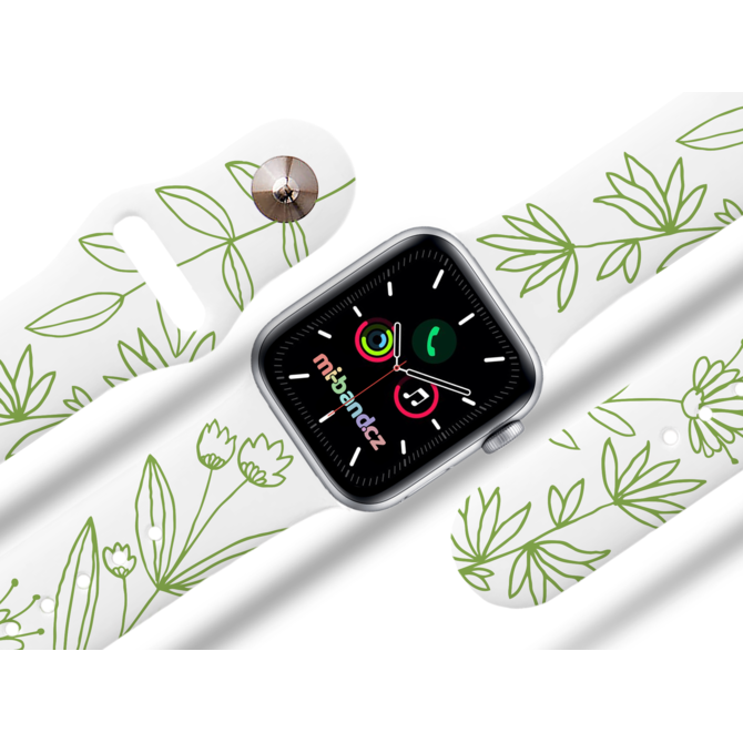 Apple watch řemínek Zelený svět - 38/40/41mm, barva pásku bílá