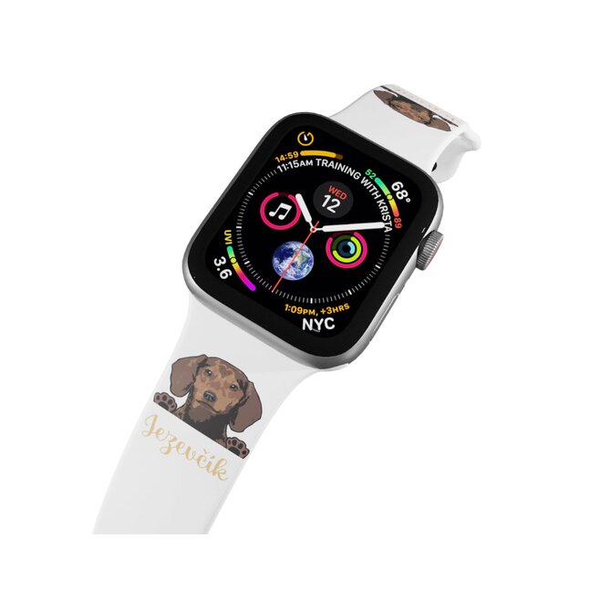 Apple watch řemínek Jezevčík - 38/40/41mm, barva pásku bílá