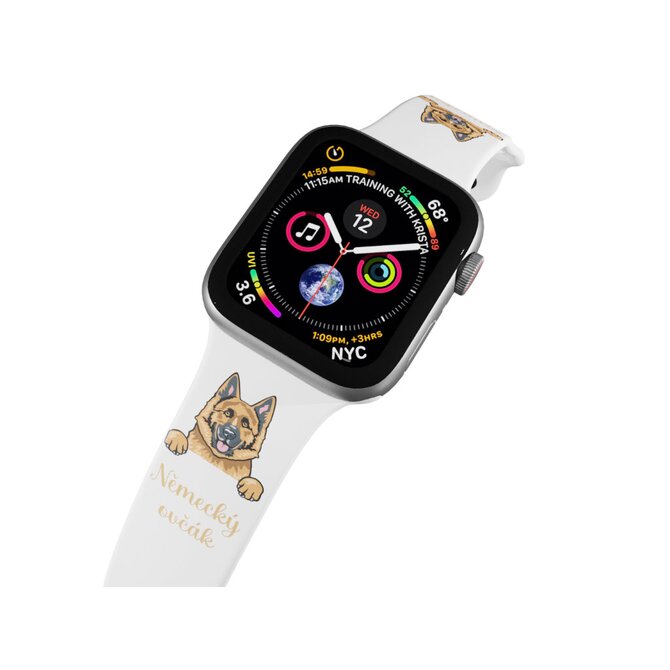 Apple watch řemínek Německý Ovčák - 42/44/45/49mm, barva pásku bílá