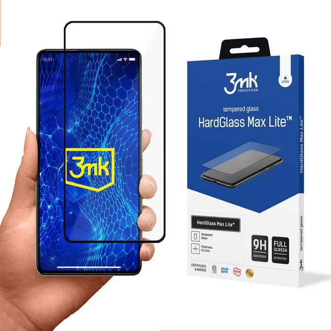 tvrzené sklo HardGlass Max Lite pro Redmi Note 12 5G, černá