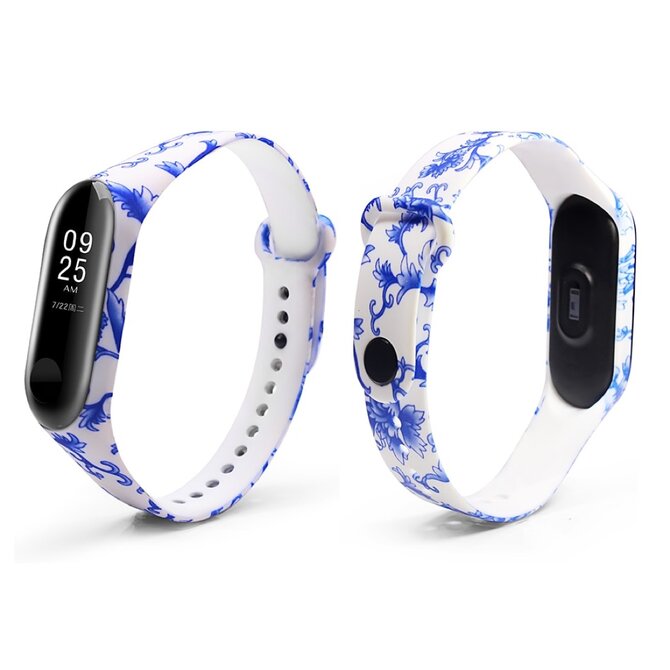 Náhradní náramek Mi Band 3/4 Modré rostliny