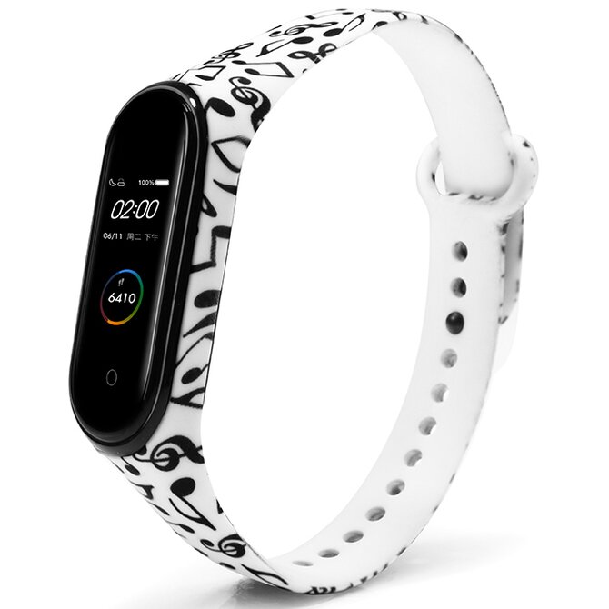 Náhradní náramek Mi Band 5/6/7 Noty na bílém