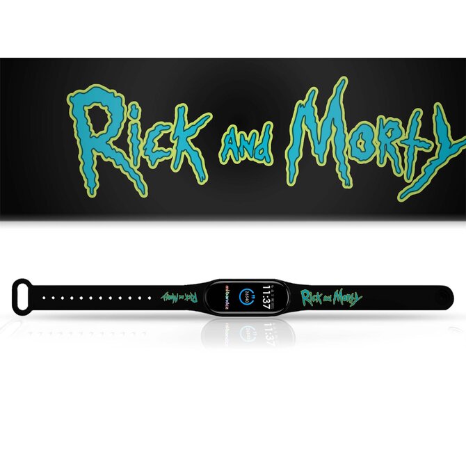 Náhradní náramek Mi band 3/4/5/6/7 Rick and Morty - Logo 2 - Vícebarevná -