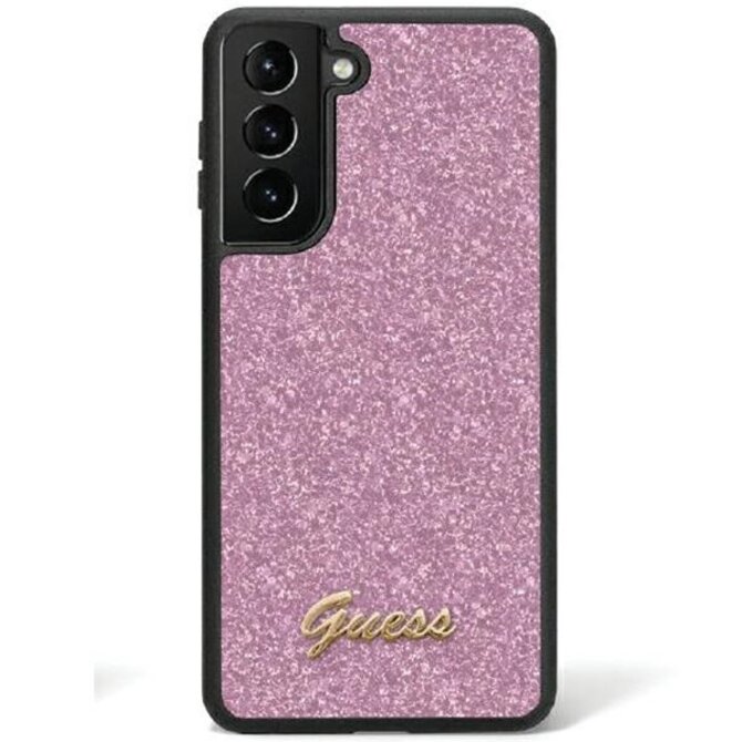 Originální kryt GUESS - hardcase Glitter Script GUHCS24SHGGSHU pro Samsung Galaxy S24 , barva fialová