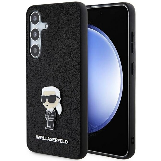 Originální kryt KARL LAGERFELD hardcase  Glitter Choupette Logo Metal Pin KLHCSA35GKNPSK pro Samsung Galaxy A35 , barva černá