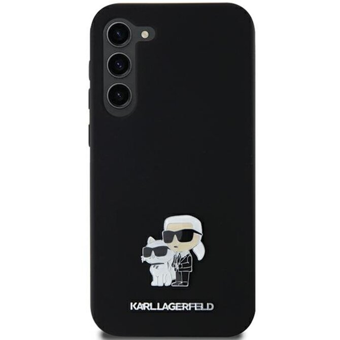 Originální kryt KARL LAGERFELD hardcase Silicone Karl&Choupette Metal Pin KLHCSA35SMHKCNPK pro Samsung Galaxy A35 , barva černá