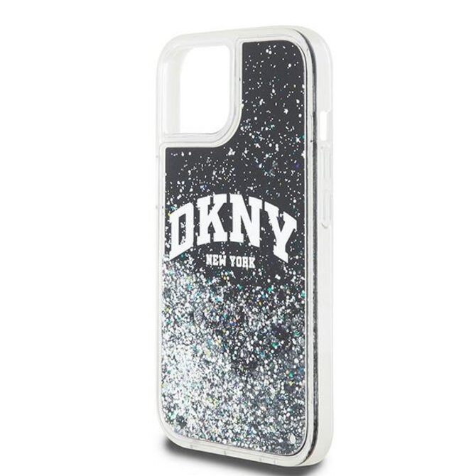 Originální kryt DKNY Liquid Glitter Big Logo DKHCP12MLBNAEK for Apple iPhone 12/12 Pro , barva černá