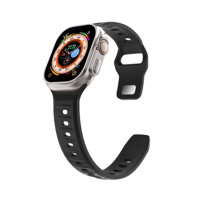 Silikonový vroubkovaný řemínek pro Apple Watch 38/40/41mm - Černý - -