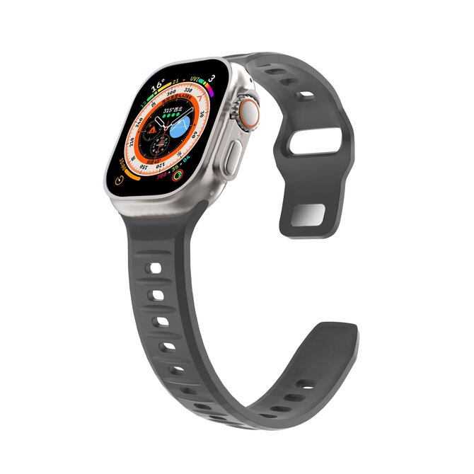 Silikonový vroubkovaný řemínek pro Apple Watch 38/40/41mm - Tmavě šedý - -