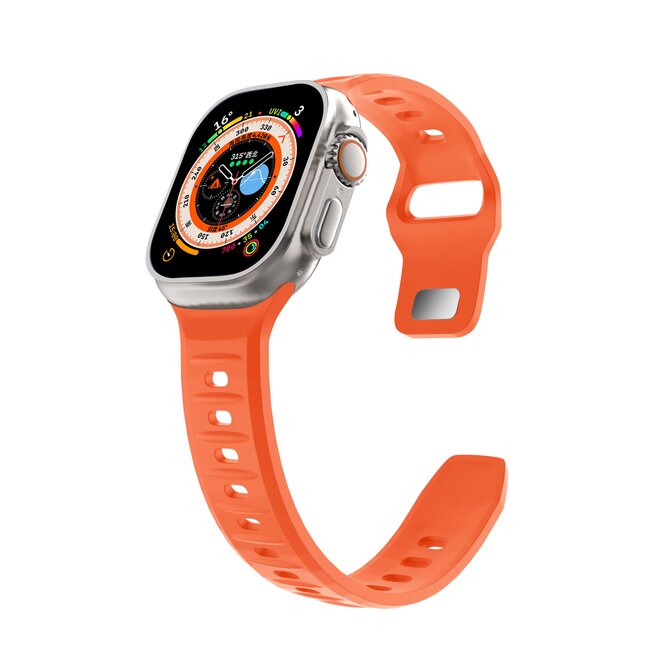 Silikonový vroubkovaný řemínek pro Apple Watch 38/40/41mm - Oranžový - -