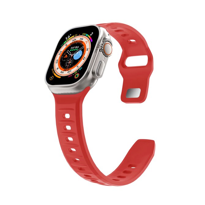 Silikonový vroubkovaný řemínek pro Apple Watch 38/40/41mm - Červený - -