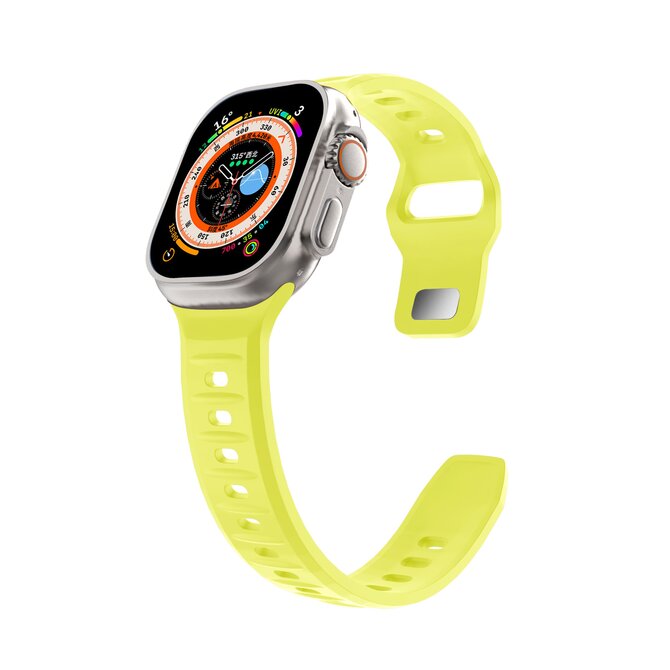 Silikonový vroubkovaný řemínek pro Apple Watch 38/40/41mm - Limetkově zelený - -