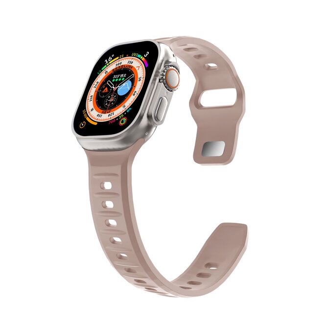 Silikonový vroubkovaný řemínek pro Apple Watch 38/40/41mm - Starorůžový - -