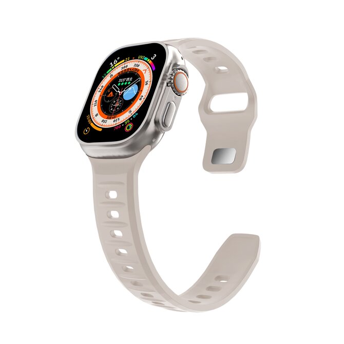 Silikonový vroubkovaný řemínek pro Apple Watch 38/40/41mm - Slonová Kost - -