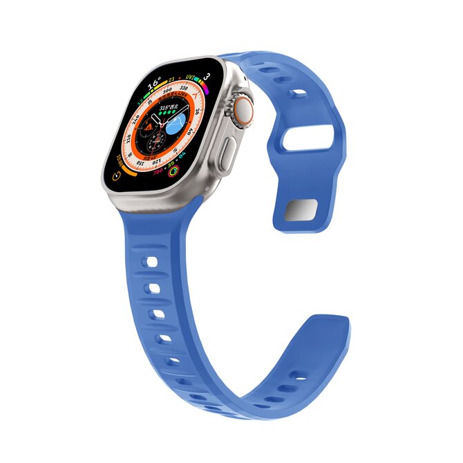 Silikonový vroubkovaný řemínek pro Apple Watch 42/44/45/49mm - Modrý - -