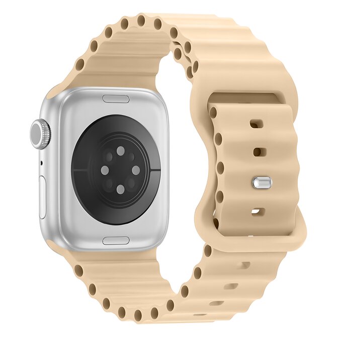 Vroubkovaný řemínek pro Apple Watch 38/40/41mm - Kapučíno - -