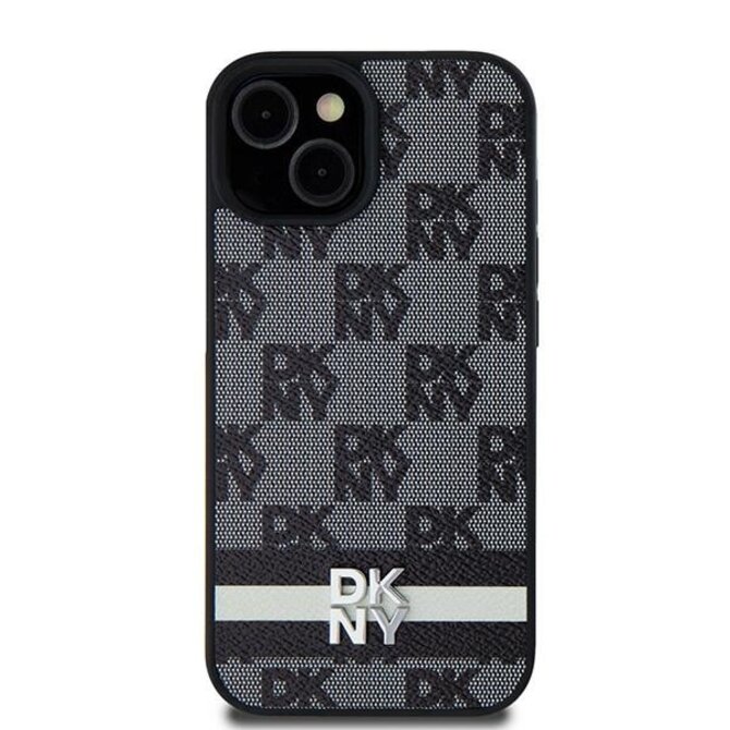 Originální kryt DKNY Leather Checke, barva červená Mono Pattern & Printed Stripes DKHCS24MPCPTSSK for Samsung Galaxy S24 Plus , barva černá