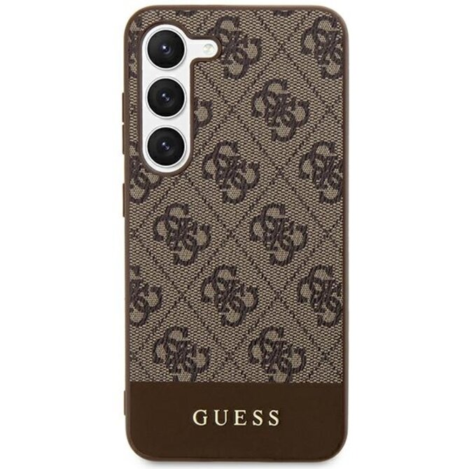 Originální kryt GUESS - hardcase 4G Stripe Collection GUHCS24SG4GLBR pro Samsung Galaxy S24 Brown