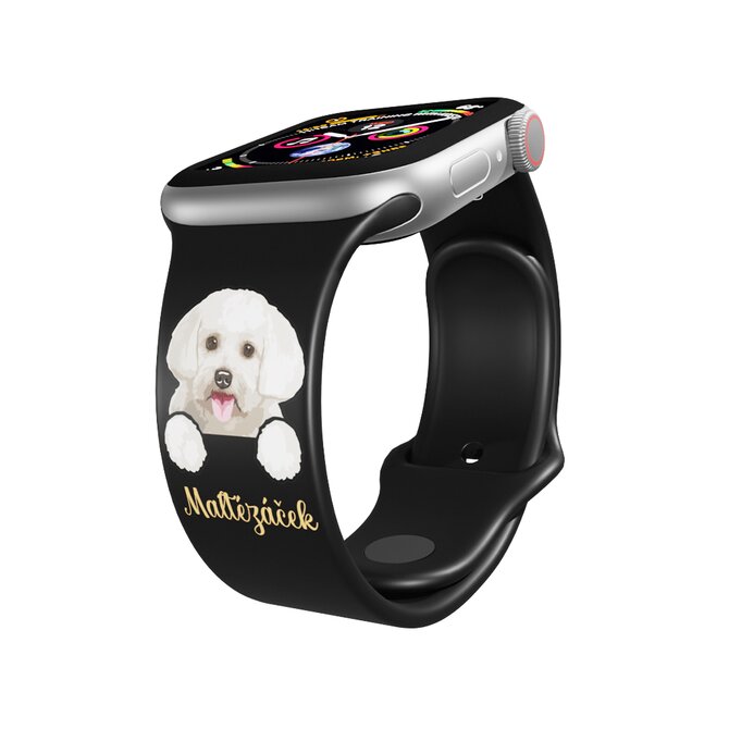 Apple watch řemínek Maltézský psík - 38/40/41mm, barva pásku černá