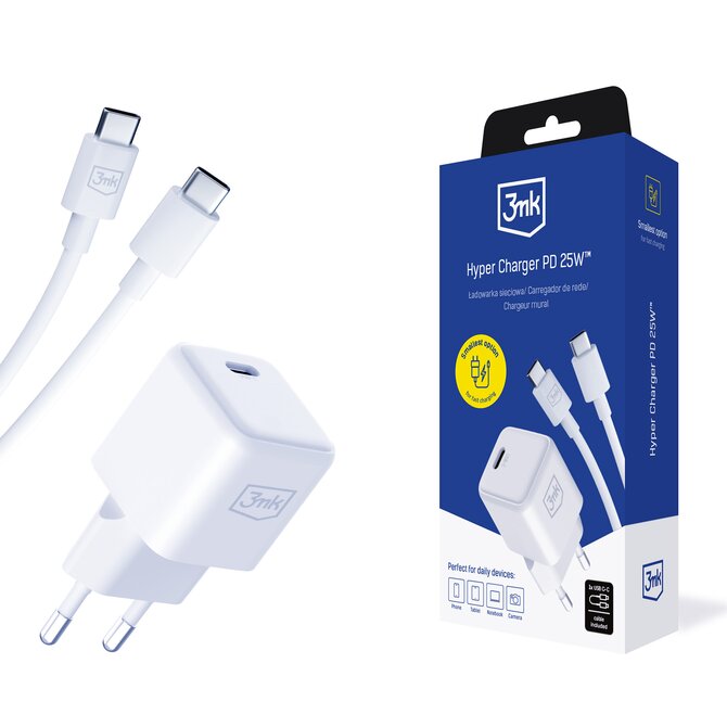 síťová nabíječka Hyper Charger PD 25W + kabel USB-C