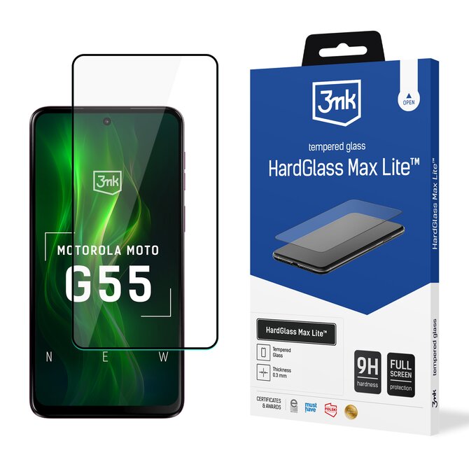 HardGlass Max Lite Black pro Motorola Moto G55 5G