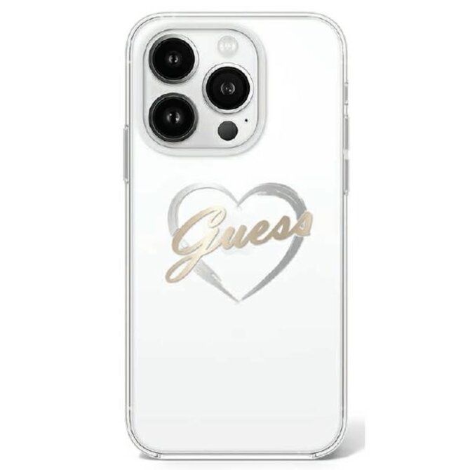 Originální kryt GUESS IML Heart GUHCP16LHCHGSPT for Apple iPhone 16 Pro , barva čirá