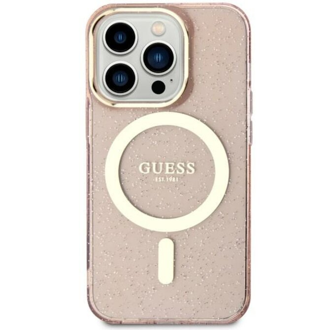 Kryt Guess GUHMN61HCMCGP Apple iPhone 11/XR pink hardcase Glitter Gold MagSafe