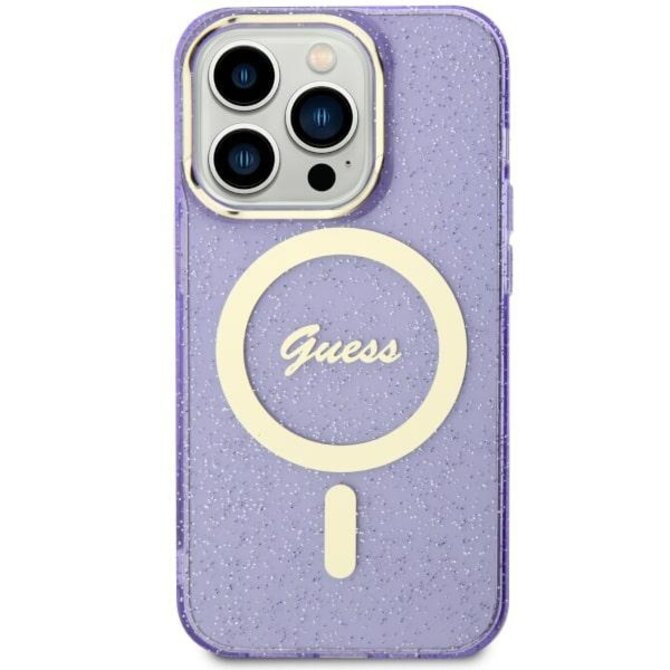 Kryt Guess GUHMN61HCMCGU Apple iPhone 11/XR purple hardcase Glitter Gold MagSafe