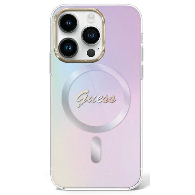 Kryt Guess GUHMP15LHITSU Apple iPhone 15 Pro hardcase IML Iridescent MagSafe purple