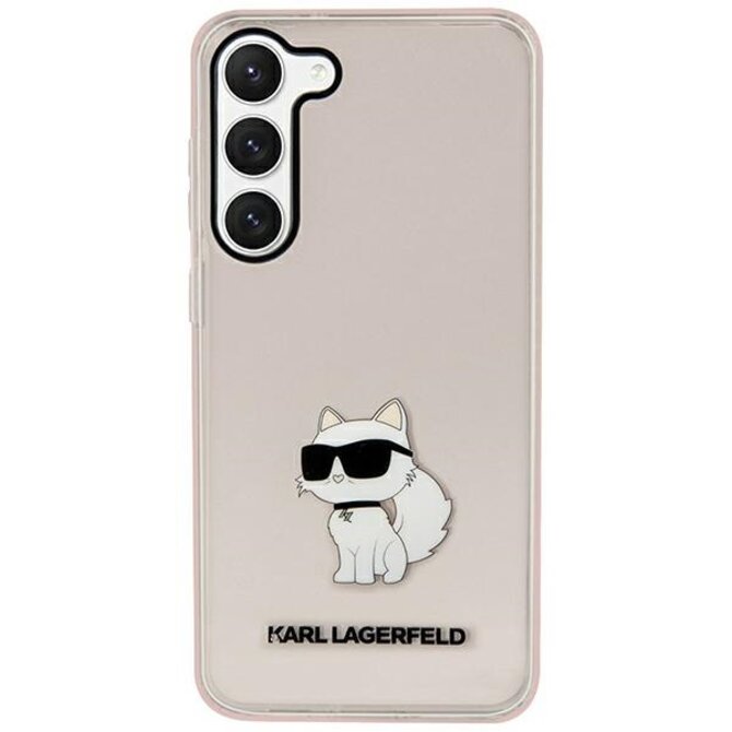 Kryt Karl Lagerfeld KLHCS23SHNCHTCP Samsung Galaxy S23 pink hardcase Ikonik Choupette