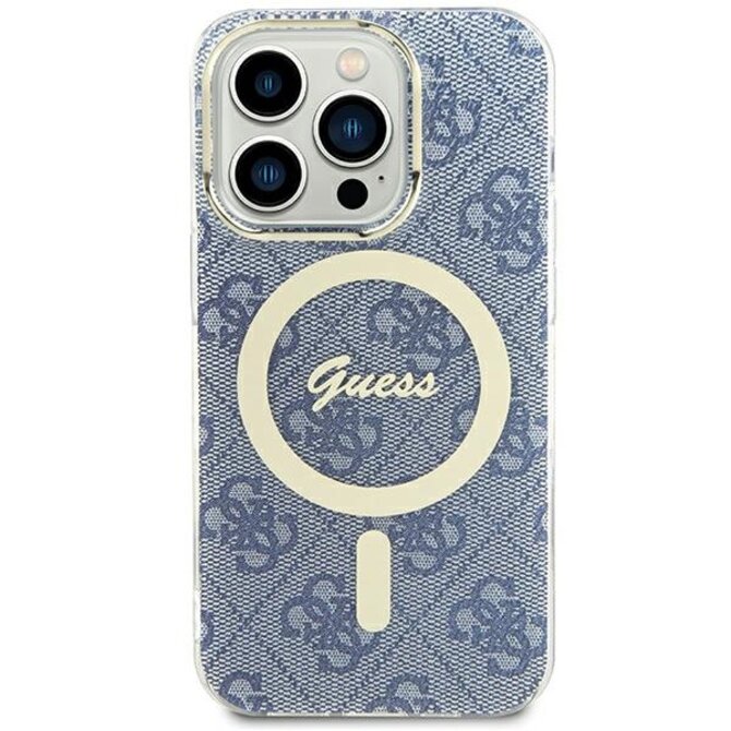 Kryt Guess GUHMP15SH4STB Apple iPhone 15 / 14 / 13 hardcase IML 4G MagSafe blue