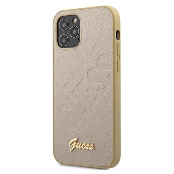 Kryt Guess GUHCP12SPUILGLG Apple iPhone 12 mini gold hardcase Iridescent Love Script Gold Logo