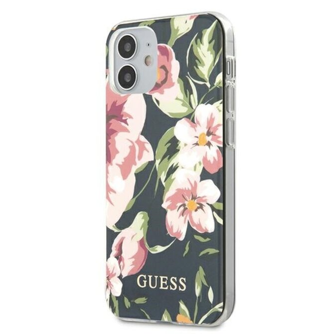 Kryt Guess GUHCP12SIMLFL03 Apple iPhone 12 mini navy N°3 Flower Collection