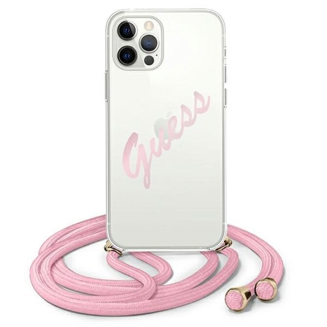 Kryt Guess GUHCP12MCRTVSPI Apple iPhone 12/12 Pro pink hardcase Script Vintage