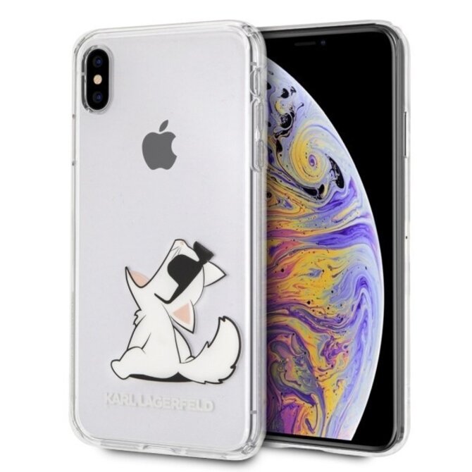 Kryt Karl Lagerfeld KLHCI65CFNRC iPhone Xs Max hardcase transparent Choupette Fun